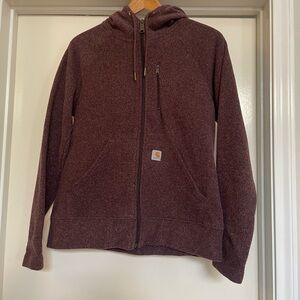 Carhartt Maroon Heather Full-Zip Pocket Hoodie